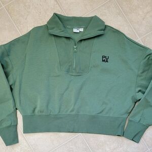 PUMA Women's Zip-Up Crop Sweater
